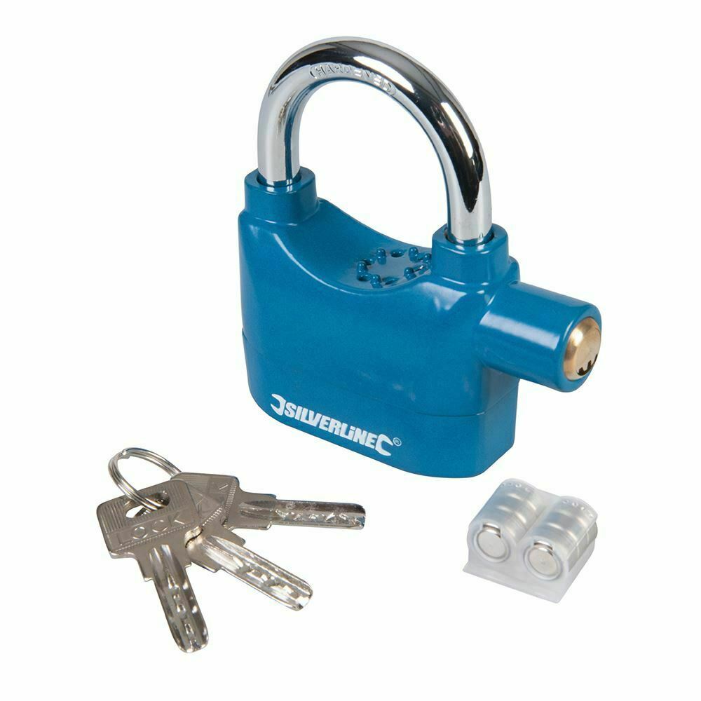 Heavy Duty Loud Ear Piercing Alarm Alarmed Padlock 3 Keys * LIFETIME
