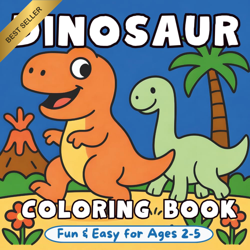 Dinosaur Coloring Book: Simple & Fun Designs for Toddlers Ages 2–5 (40 Cute Illu