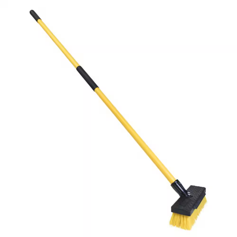Quickie Deck Brush Heavy Duty 12 in Scrub Brush 54 in Fiberglass Handle Scraper