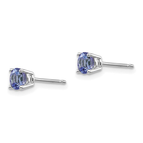 Pre-owned Goldia 14k White Gold Tanzanite Post Earrings