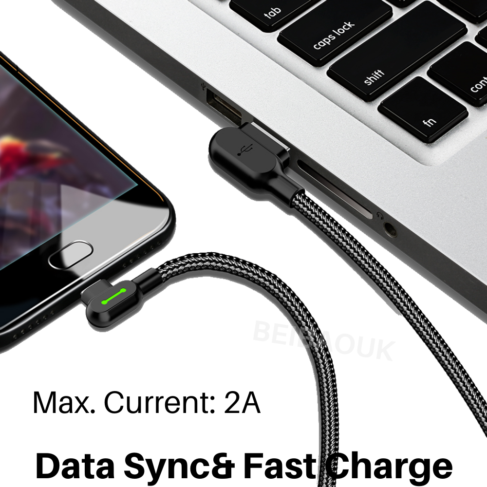 3 Pack Mcdodo 90 Degree USB Cable Lot LED Fast Charge Data For iPhone Charger SE