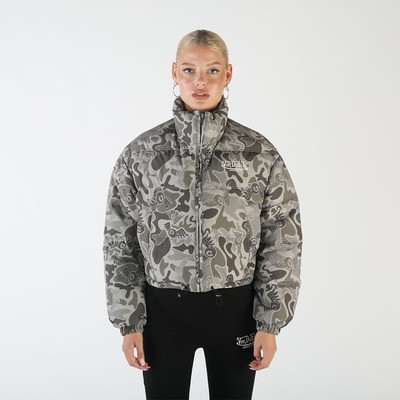

Von Dutch Originals Wmns Nuri Укороченная куртка-пуховик Женская камуфляжно-зеленая, Зеленый, Von Dutch Originals Wmns Nuri Cropped Puffer Jacket