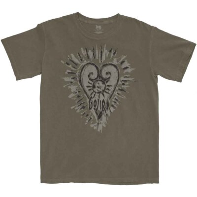 Gojira Fortitude Heart T-Shirt Grey New