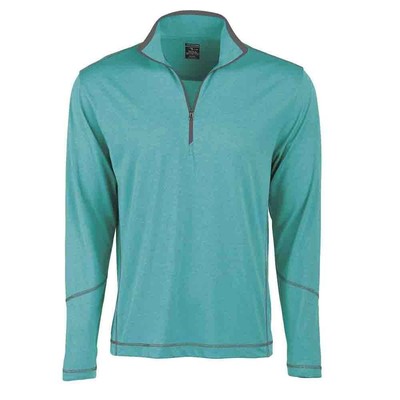 

Page - Tuttle Coverstitch Heather Mock Neck Long Sleeve 14 Zip Pullover Top Mens, Зеленый, Page - Tuttle Coverstitch Heather Mock Neck Long Sleeve 14 Zip Pu