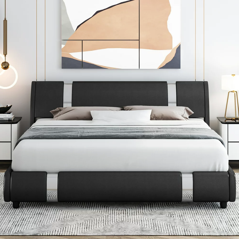 Curved Headboard Wooden Slat Full