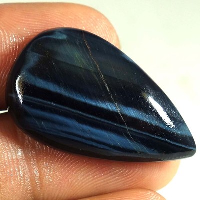 33.00Cts 100% Genuine Black Tiger Eye Quality Gems Pear Cabochon 20x 33x 06mm