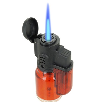 3 Jet Torch Lighter Adjustable Windproof Butane Refillable Clear Red Blue Black