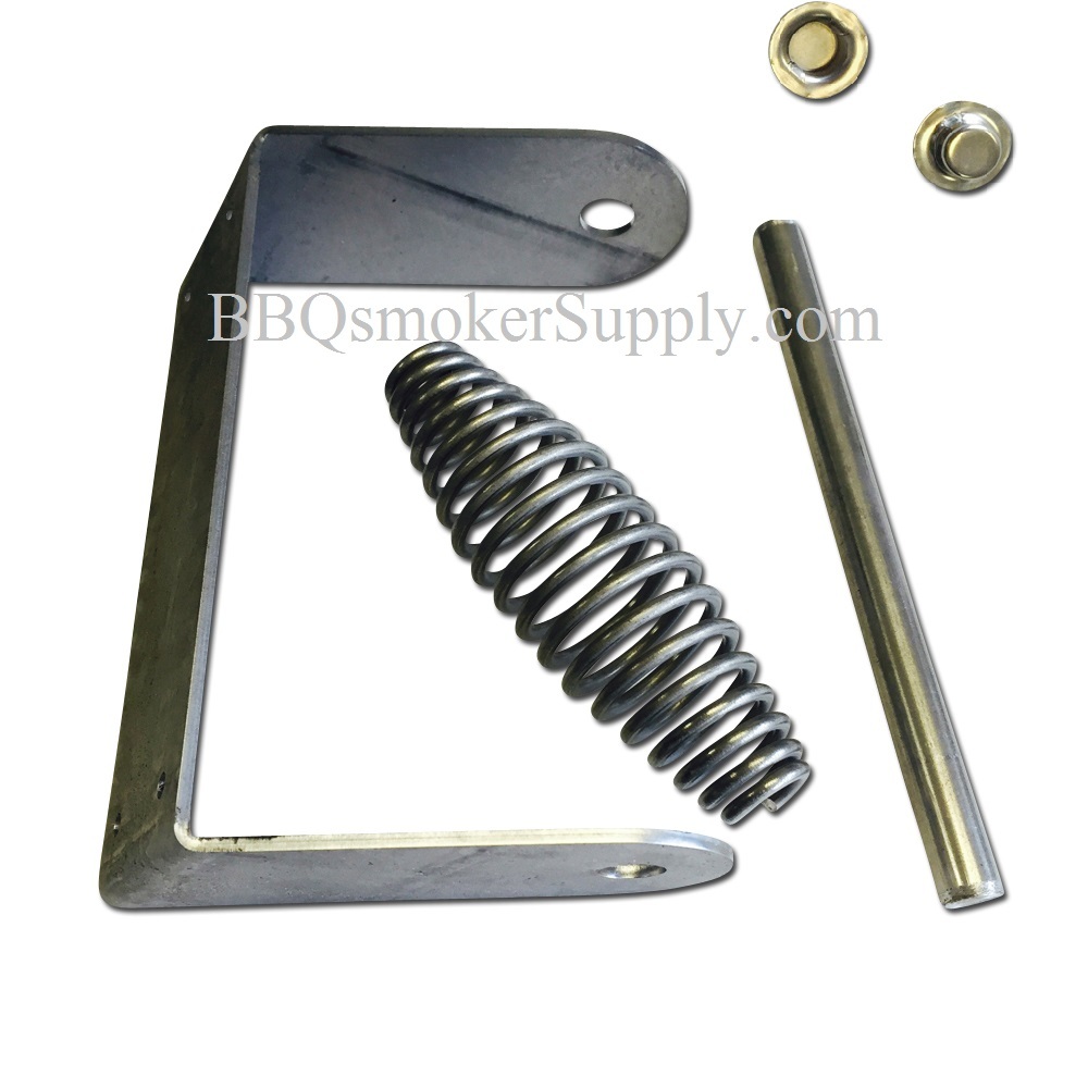 Smoker DROP Handle UDS BBQ door lid Smoker Stainless Spring Rod 6 in Bracket Cap