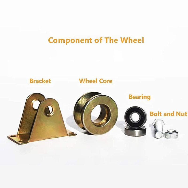 2" V Groove Wheel Heavy Duty Rigid Caster with Bracket for Inverted Track, Slidi