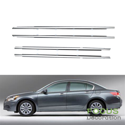For Honda Accord 2008-11 2012 Chrome Weatherstrip Window Moulding Trim Seal Belt