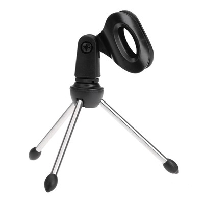 Desktop Mic Microphone Tripod Stand Holder Bracket with Rubber Cap Foldable P9N1