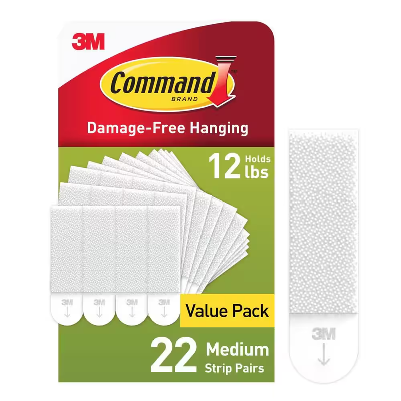 Command Picture Hanging Strips Medium White 22 Pair Damage Free Wall Mount Hooks