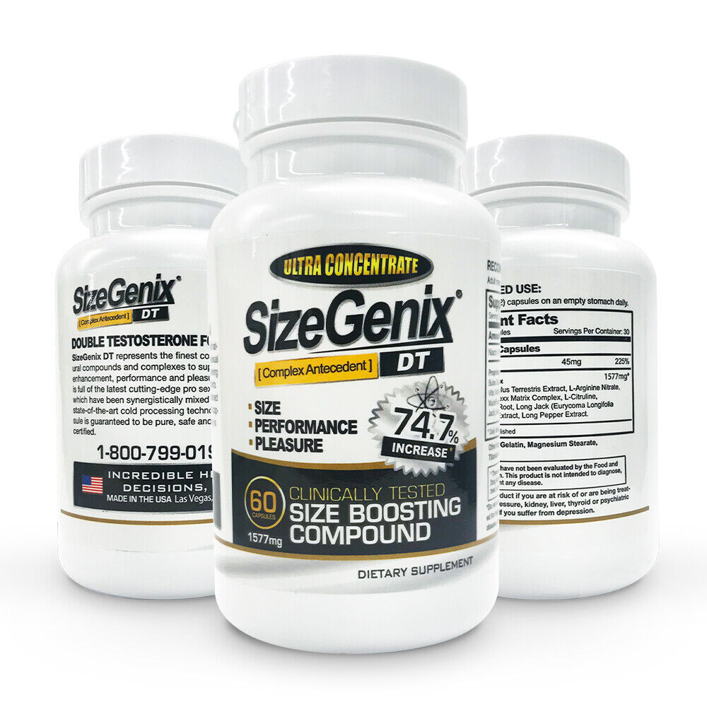 SizeGenix * 1 Bottle * MFG Direct * Clinically Proven To Increase Size, Hardness