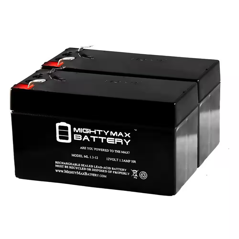 12-Volt 1.3 Ah SLA (Sealed Lead Acid) AGM Type Battery for Alarm/Security System