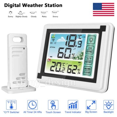 LCD Digital Color Weather Station Indoor Outdoor Wireless Thermometer Hygrometer