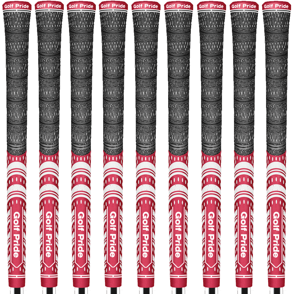 GOLF PRIDE MCC TEAM MULTI COMPOUND GOLF GRIPS DARK RED/WHITE X 9 +FREE TAPE