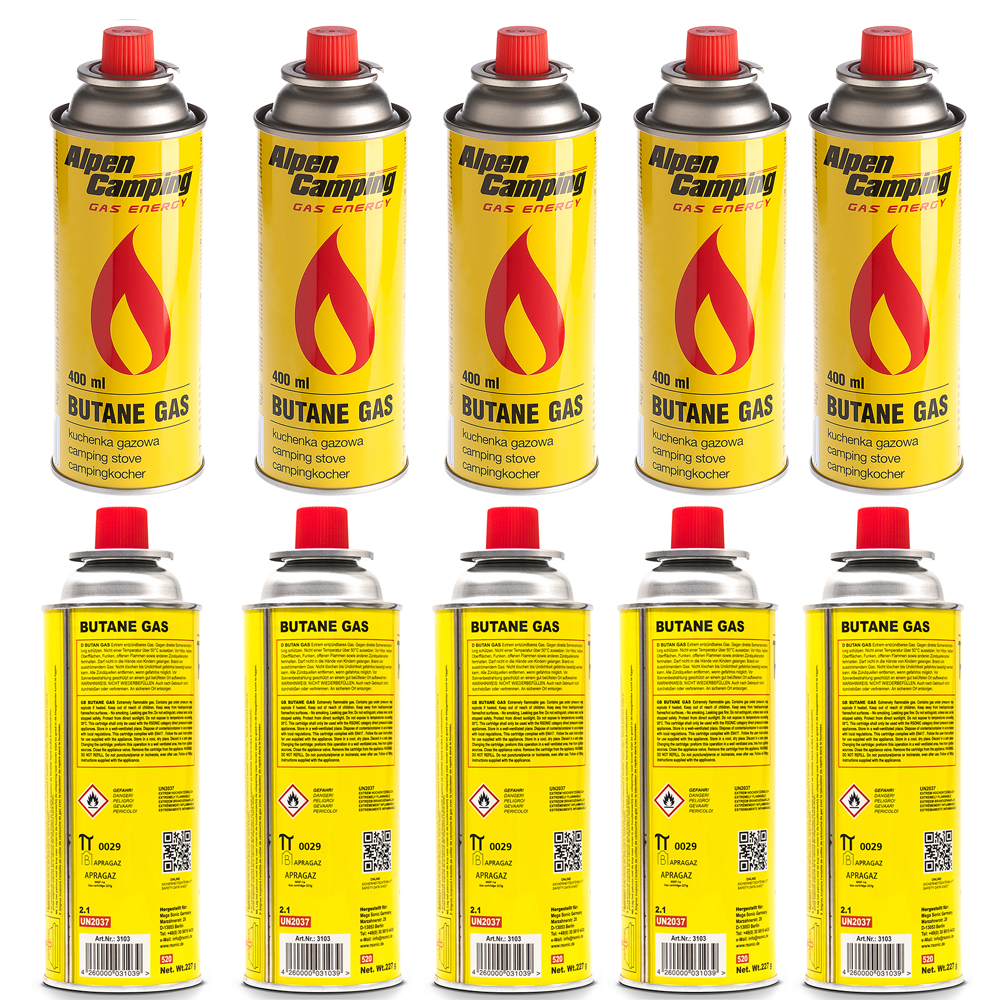 Butan Gas Kartusche Gaskartuschen Bunsenbrenner Campingkocher Gaskocher 227g