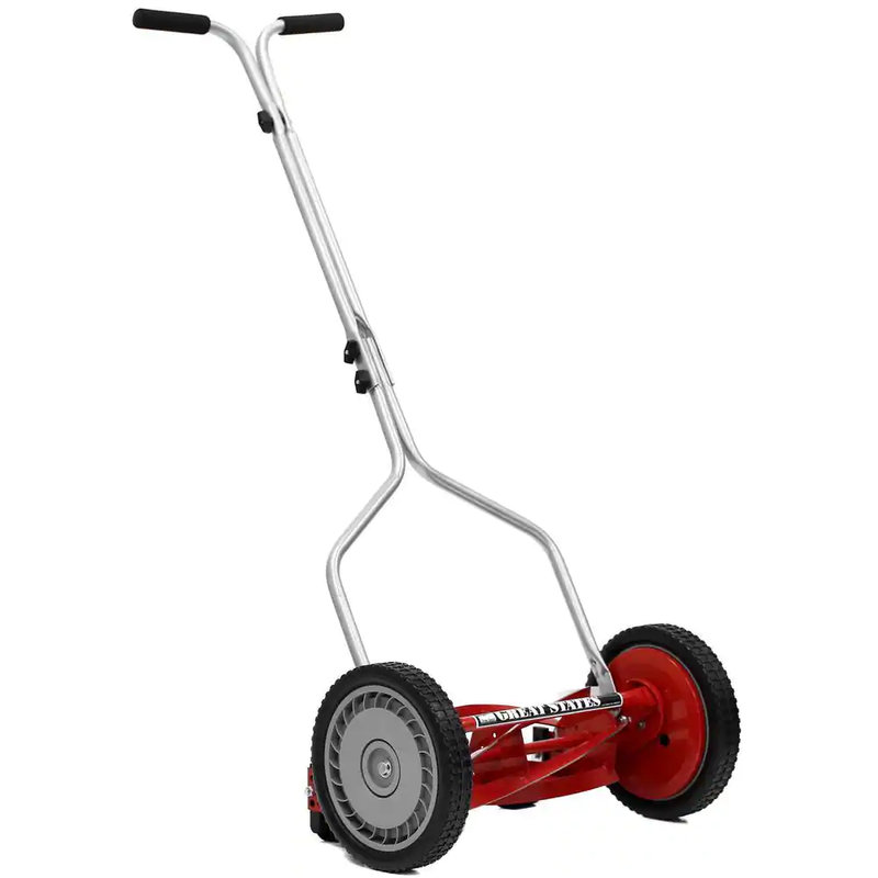 14 In. 5-Blade Manual Walk behind Reel  Outdoor Garden Lawn Mower