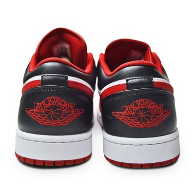 JORDAN MENS NIKE AIR JORDAN 1 LOW "BULLS" - 553558 163 - WHITE GYM RED BLACK
