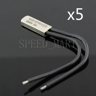 5 Pcs KSD9700 Bimetal Temperature Switch Thermostat Control 100°C N.O. 250V 5A