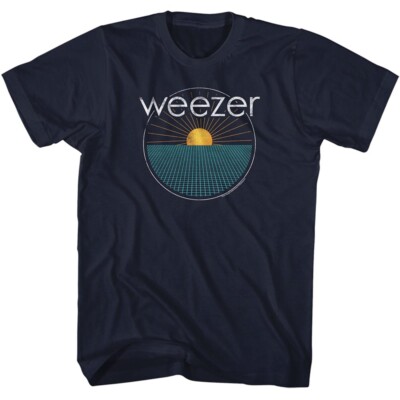 Weezer Sun Ray Grid Sunset Men's T Shirt Rock Music Merch