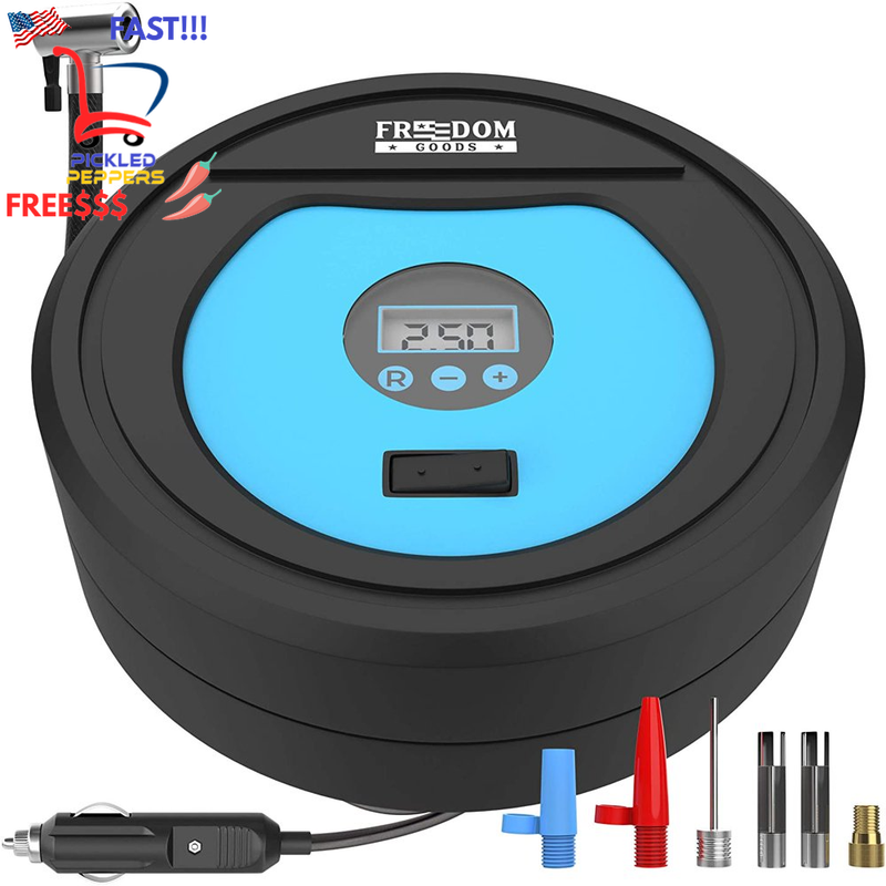 Quiet Portable Air Compressor w/ Pressure Gauge Auto Shut Off Low Noise Car Tire