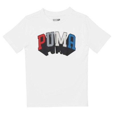 

Белая футболка для мальчиков Puma Athletics Club с круглым вырезом и короткими рукавами, Белый, Puma Athletics Club Graphic Crew Neck Short Sleeve T-Shirt Youth
