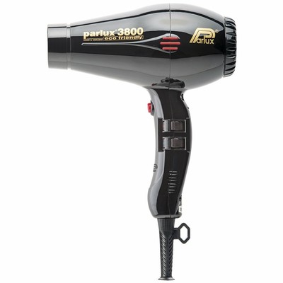 Parlux - Secador de Pelo 3800 Ionic & Ceramic Black Bajo Ruido 2100W muy Ligero