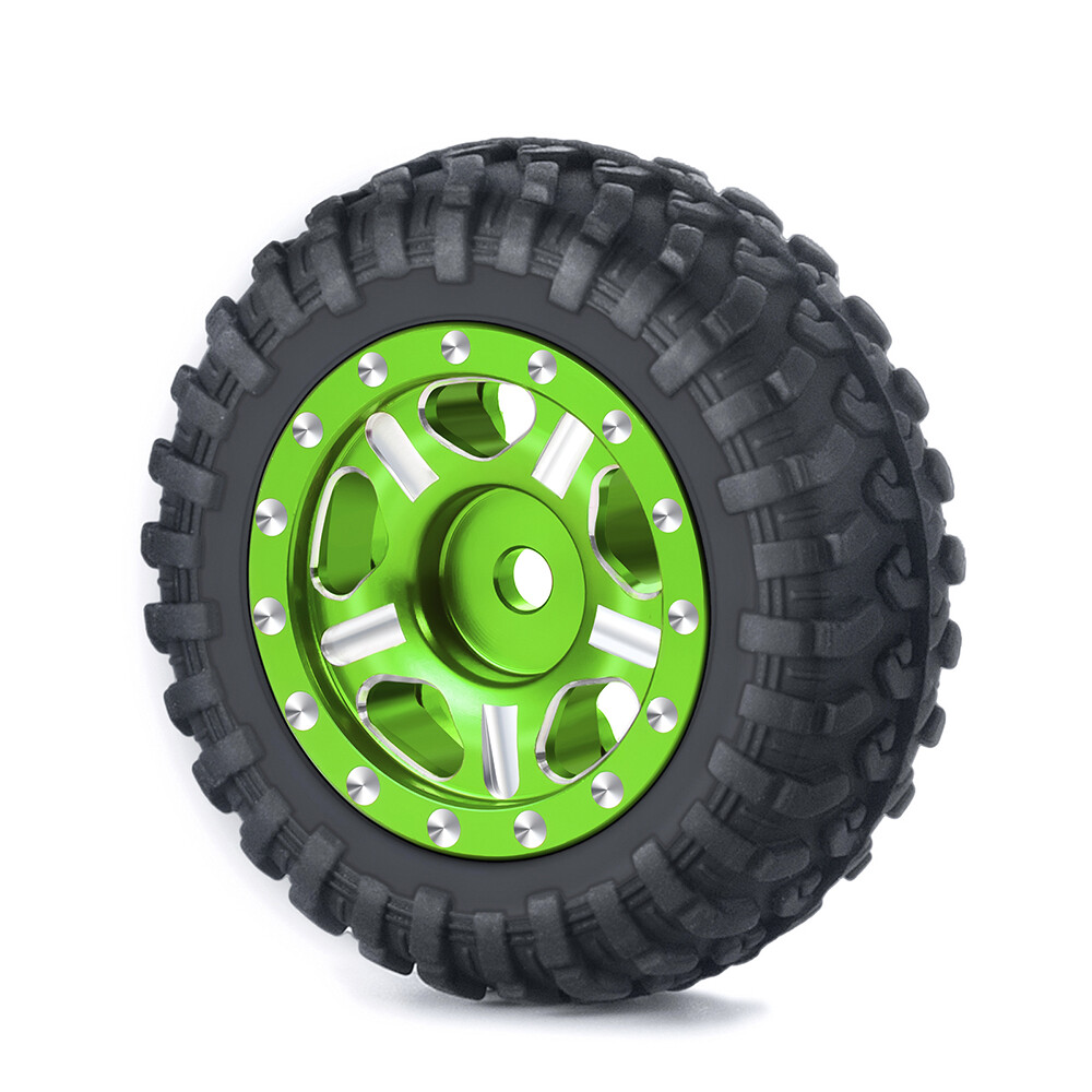 FLYXM 4PCS Wheel Rims Tires Kit For RC Kyosho MINI-Z 4x4 1/18 Jimny 1/24 SCX24