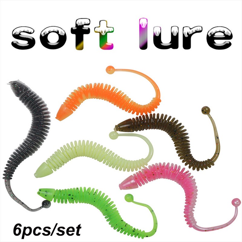 Neu Flexibel Künstlich Karpfen Fischen mit Würmern Swimbait Soft Bait Silikon