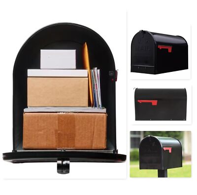 Heavy-Duty Extra Large Jumbo Post Mount Rural Mailbox Galvanized Steel Package
