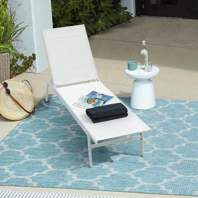Nuu Garden Outdoor Chaise Lounge 44.49'' x 22'' Adjustable Backrest Folding White