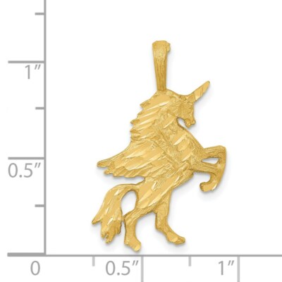 Pre-owned Skyjewelers Real 14kt Yellow Gold Unicorn Charm