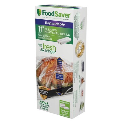 x 16' Expandable Heat-Seal Food Preservation, Freezer Sous Vide Bags, 11'' Rol...