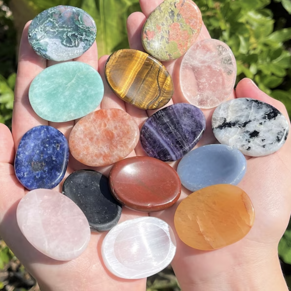 Natural Crystal Worry Stones - Smooth Polished Worry Stone, Palm Stone, Gemstone