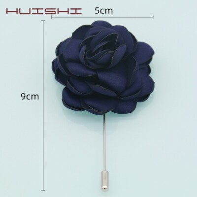 HUISHI Men Brooch Lapel Pin Flower Hydrangea Handmade Boutonniere Stick Brooch P