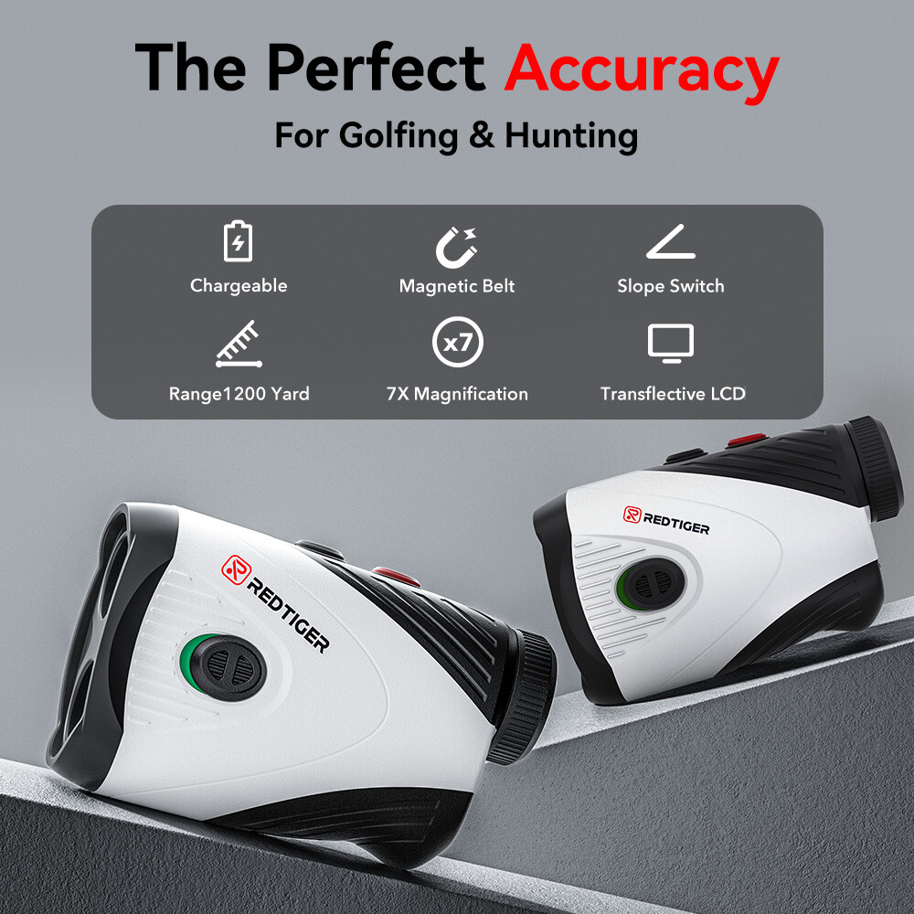 REDTIGER 7X Magnification Golf Rangefinder Slope 1200 Yard Laser Range Finder