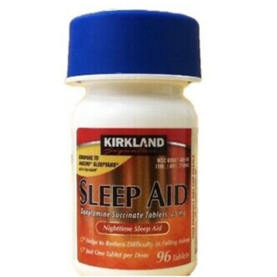 Kirkland Signature Sleep Aid Doxylamine Succinate 25mg Fall Asleep Fast Tablets