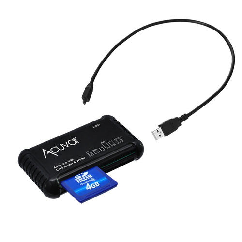 Acuvar High Speed All-in-1 Memory Card Reader / Writer for SD/SDHC, Micro SD, &