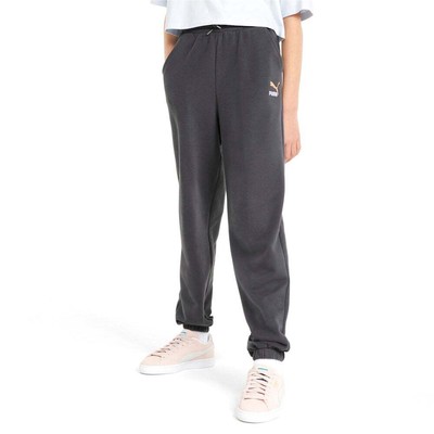 

Спортивные штаны Puma Grl Drawstring для молодых девушек, серые повседневные спортивные штаны 533396-5, Grey, Puma Grl Drawstring Sweatpants Youth
