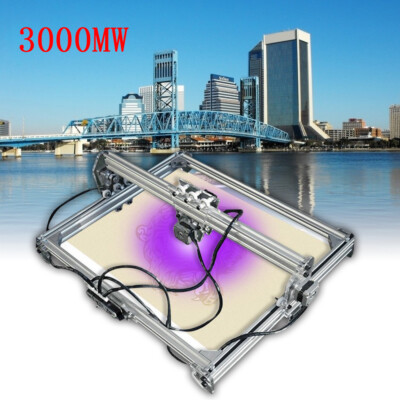 50x65cm CNC 3000mW Laser Engraving Machine 2Axis DC 12V DIY Engraver Desktop USA