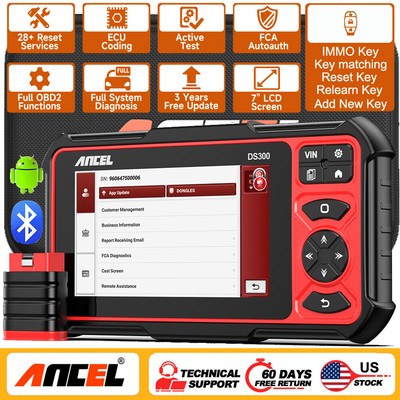 ANCEL DS300 All System OBD2 Scanner Active Test IMMO ECU Coding Diagnostic Tool