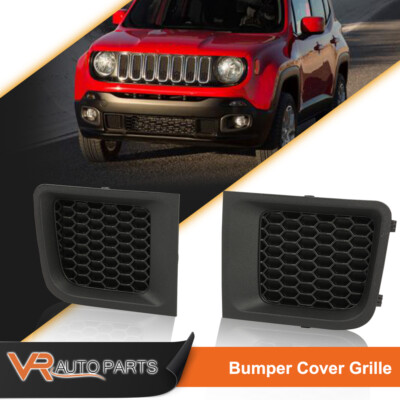 Left+Right Front Bumper Insert Bezel Cover Grille Fit For 2015-17 Jeep Renegade
