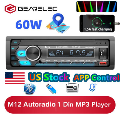 Bluetooth Car Stereo M12 Radio 1DIN MP3 Radio Player TF USB Receiver App Control