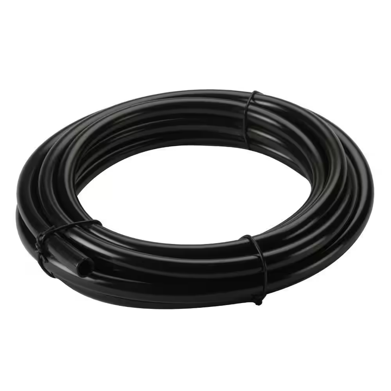 TotalPond Vinyl Tubing Hose 1/2 Inch ID 20 Ft Black Pond Pump Water Line Flex