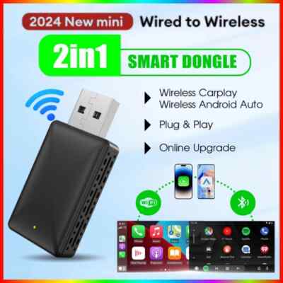 Wired to Wireless CarPlay USB Converter Android Auto Dongle Car Player Adapter