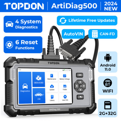 2024 TOPDON AD500 Auto Diagnostic Car OBD2 EOBD Scanner ABS SRS ENGINE Scan Tool
