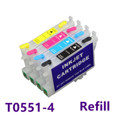 1SET T0551-T0554 Ink Refill Cartridge For Epson Stylus Photo R240 R245 RX420