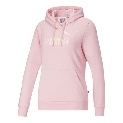 

Puma Ess+ Logo Floral Pullover Hoodie Женская розовая повседневная спортивная верхняя одежда 8489, Розовый, Puma Ess+ Logo Floral Pullover Hoodie