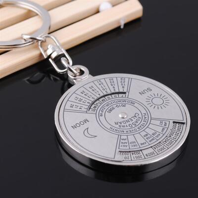 Calendar Perpetual Keyring Date Keychain Unique Metal Key Chain Ring 50 Years